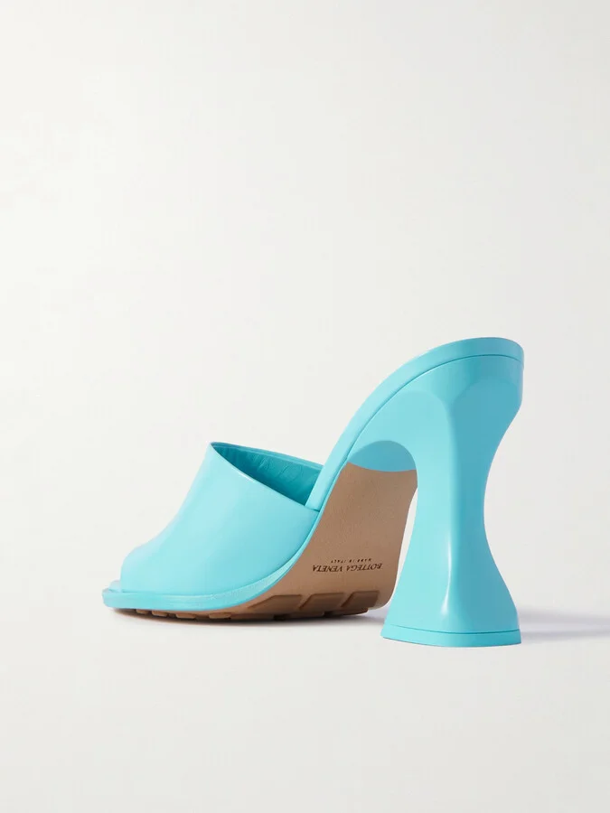 Bottega Veneta - Cha-cha Patent-leather Mules - Blue - Image 3
