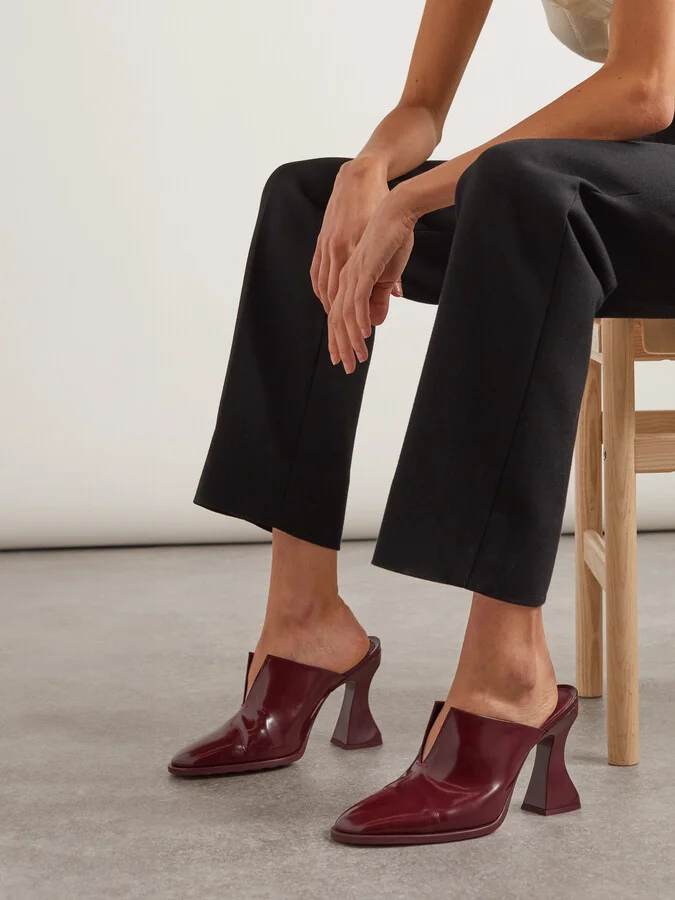 Bottega Veneta - Cha-cha Vinyl Mules - Burgundy - Image 2
