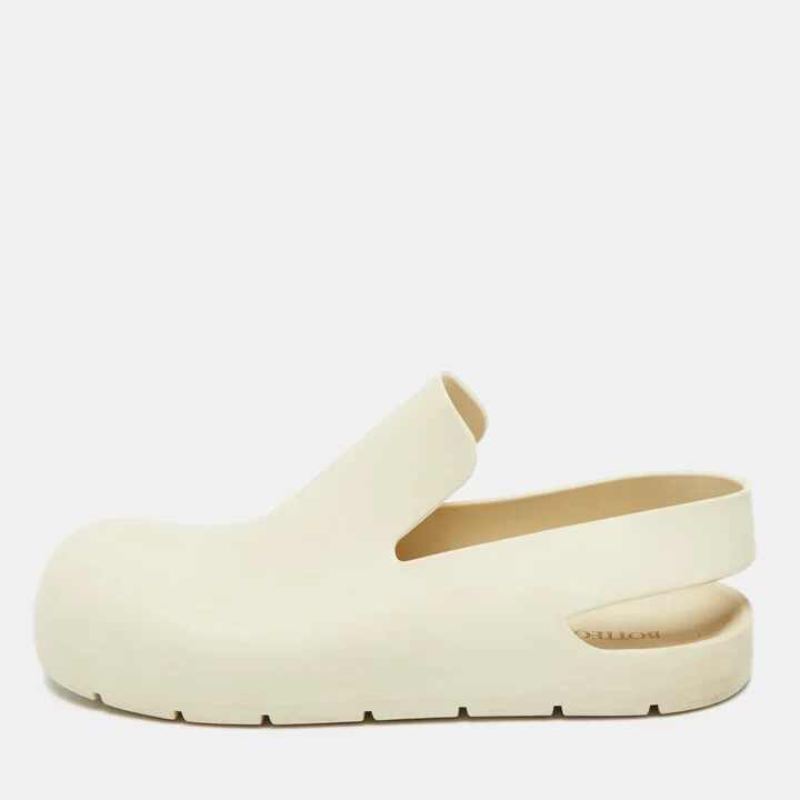 Bottega Veneta Cream Rubber Puddle Slingbacks Sandals Size 38