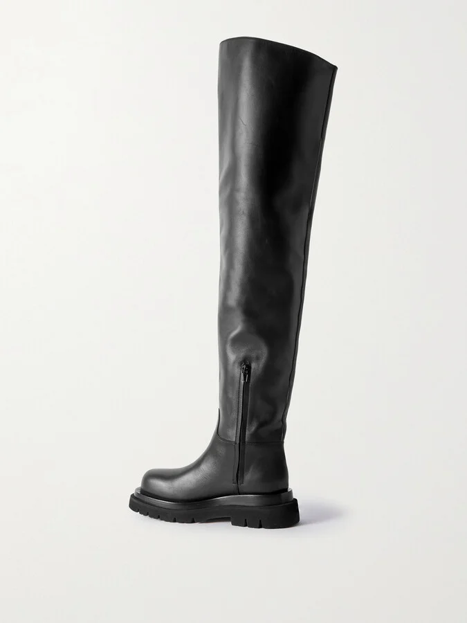 Bottega Veneta - Cuissard Leather Over-the-knee Boots - Black - Image 3