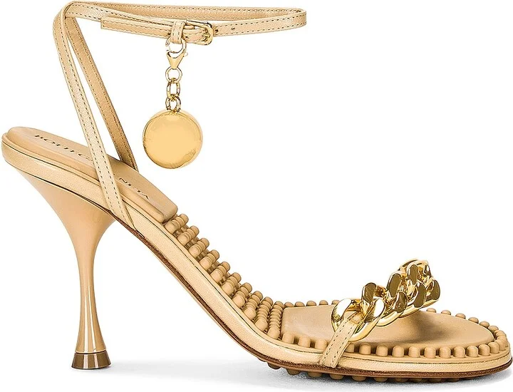 Bottega Veneta Dot Ankle Strap Sandals in Beige