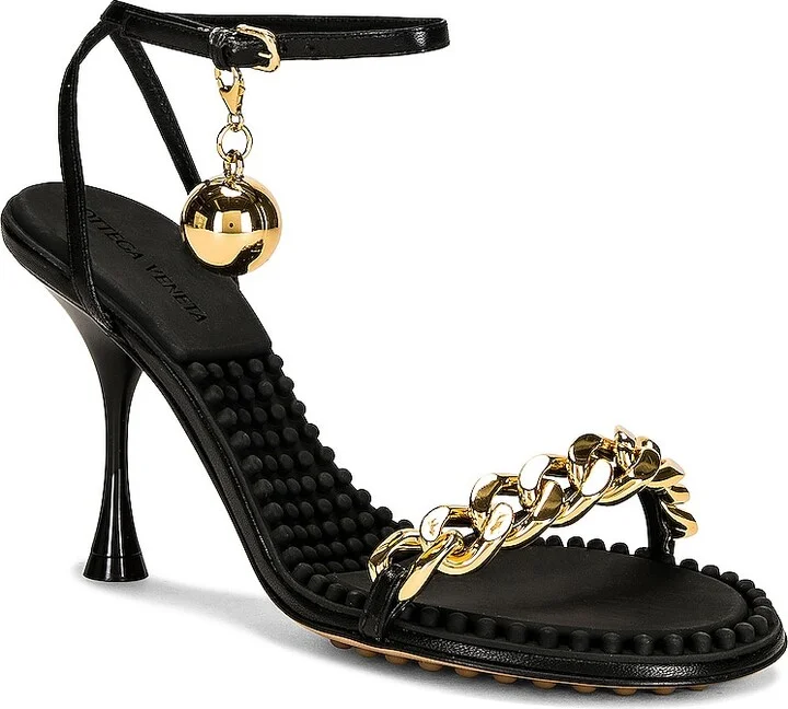 Bottega Veneta Dot Ankle Strap Sandals in Black - Image 2