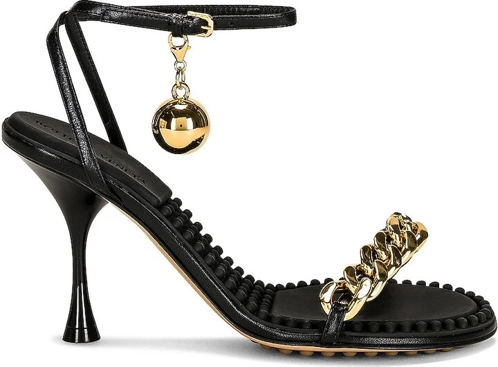 Bottega Veneta Dot Ankle Strap Sandals in Black