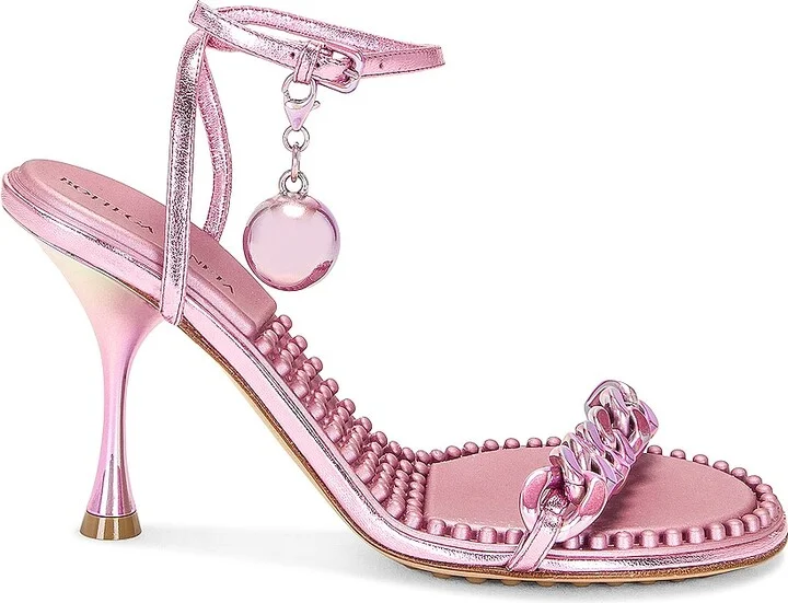 Bottega Veneta Dot Ankle Strap Sandals in Fuchsia