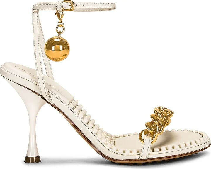 Bottega Veneta Dot Ankle Strap Sandals in Ivory