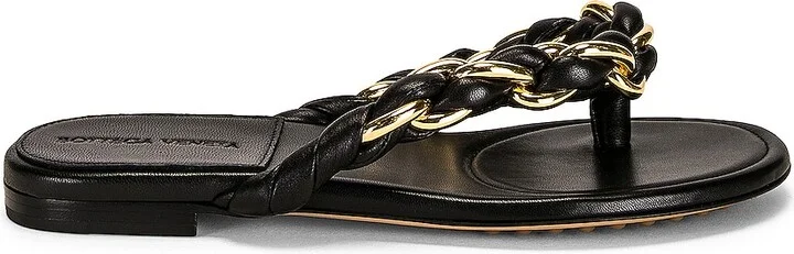 Bottega Veneta Dot Flat Sandals in Black