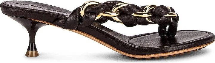 Bottega Veneta Dot Sandals in Chocolate