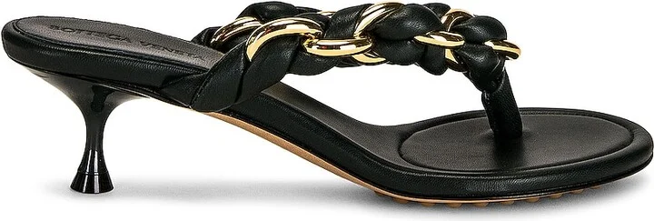 Bottega Veneta Dot Sandals in Dark Green