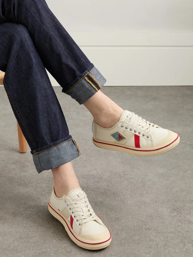 Bottega Veneta - Eliot Appliquéd Leather-trimmed Canvas Sneakers - White - Image 2