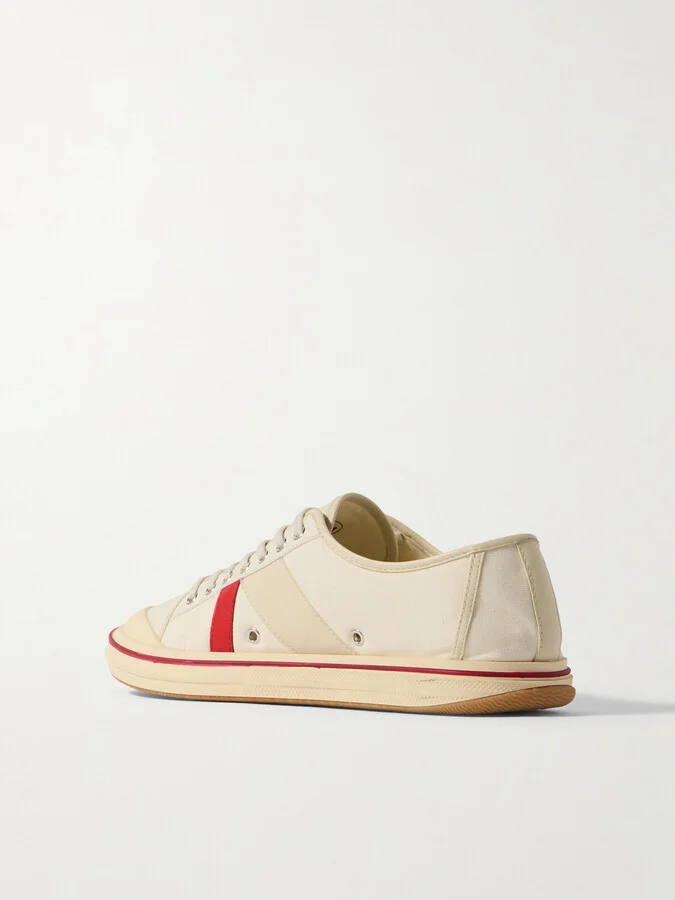 Bottega Veneta - Eliot Appliquéd Leather-trimmed Canvas Sneakers - White - Image 3