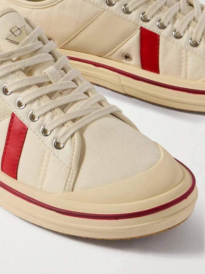 Bottega Veneta - Eliot Appliquéd Leather-trimmed Canvas Sneakers - White - Image 4