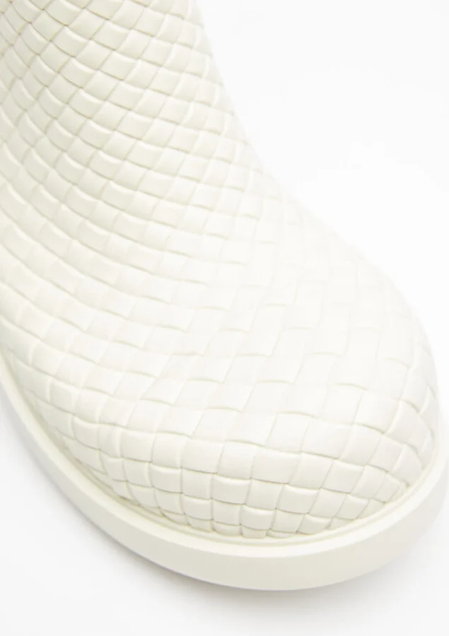 Bottega Veneta Fireman Intreccio Ankle Boots - Woman Boots White Eu - 41 - Image 5