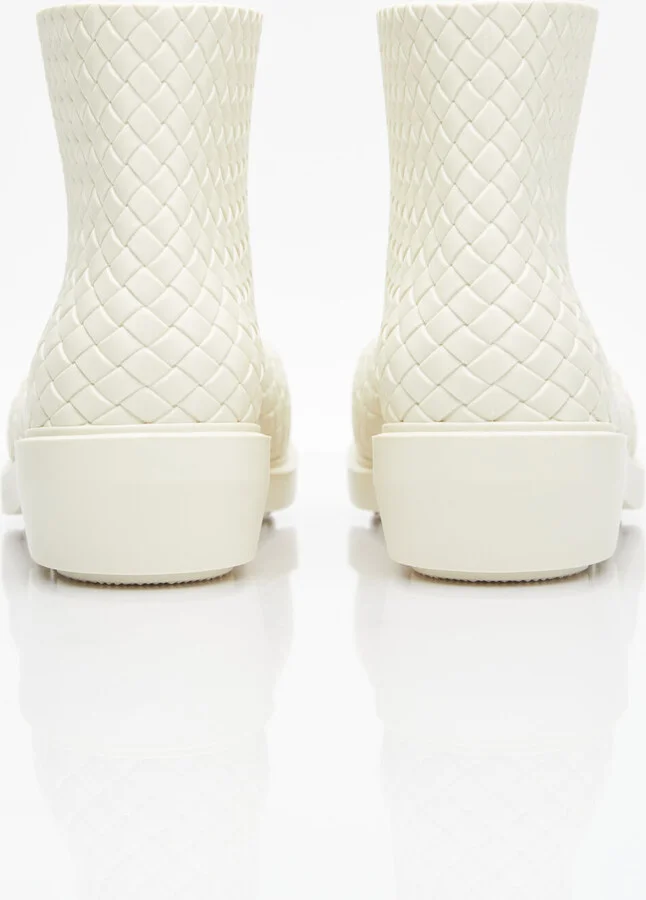 Bottega Veneta Fireman Intreccio Ankle Boots - Woman Boots White Eu - 41 - Image 6