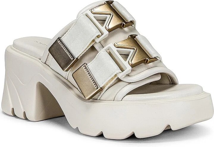 Bottega Veneta Flash Buckle Mule Sandals in Ivory - Image 2