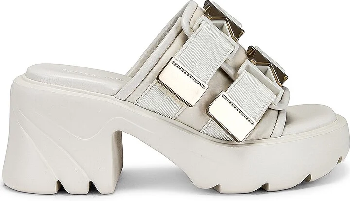 Bottega Veneta Flash Buckle Mule Sandals in Ivory