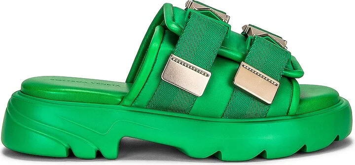 Bottega Veneta Flash Buckle Sandals in Green