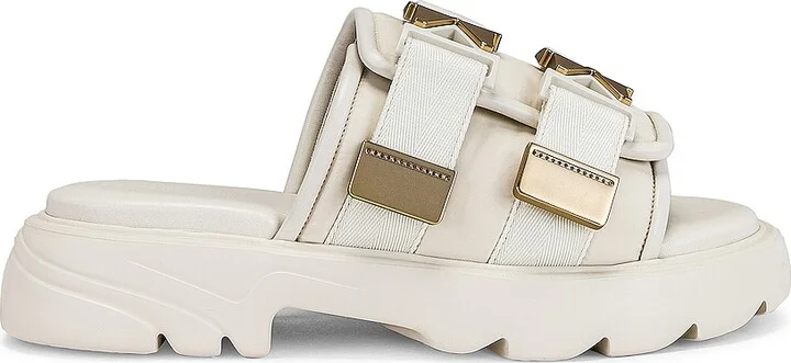 Bottega Veneta Flash Buckle Sandals in White