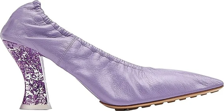 Bottega Veneta Glitter Heel Leather Pump