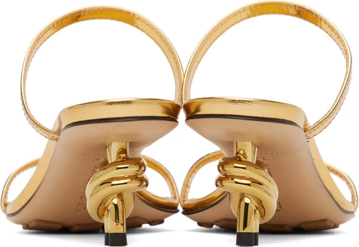 Bottega Veneta Gold Knot Mules - Image 2