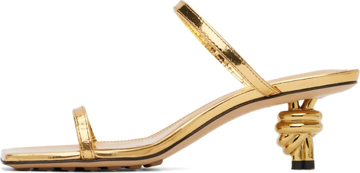 Bottega Veneta Gold Knot Mules - Image 3