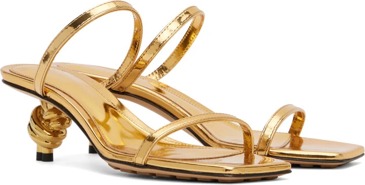 Bottega Veneta Gold Knot Mules - Image 4