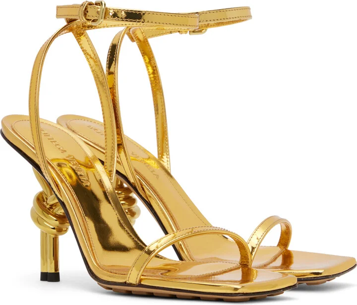 Bottega Veneta Gold Knot Sandals - Image 4