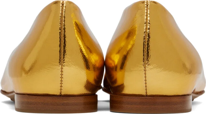 Bottega Veneta Gold Sofia Ballerina Flats - Image 2