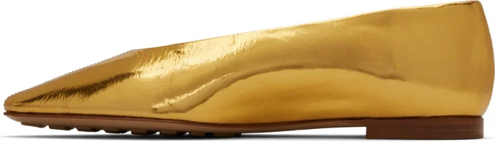 Bottega Veneta Gold Sofia Ballerina Flats - Image 3
