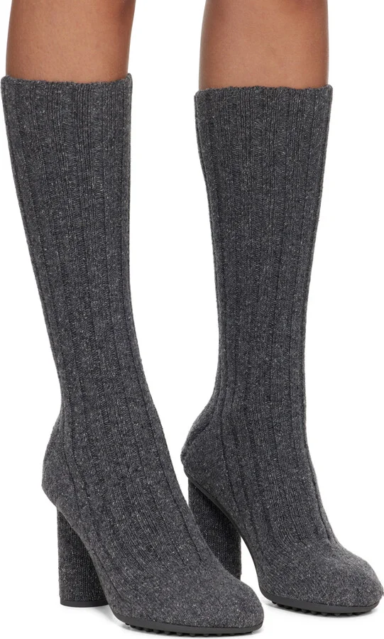 Bottega Veneta Gray Atomic Boots - Image 4