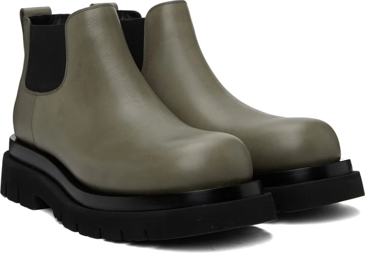 Bottega Veneta Gray Lug Chelsea Boots - Image 4