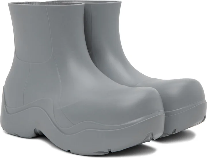 Bottega Veneta Gray Puddle Boots - Image 4