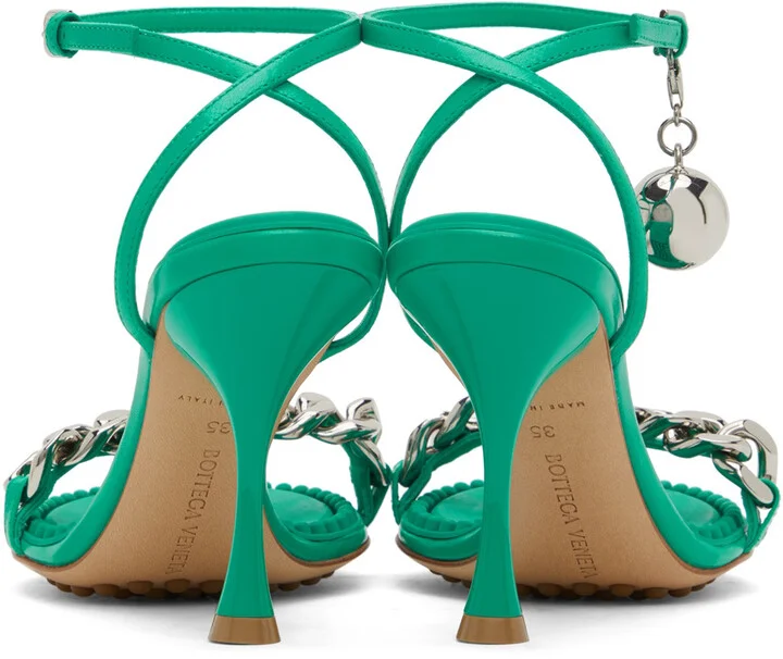 Bottega Veneta Green Dot Heeled Sandals - Image 2