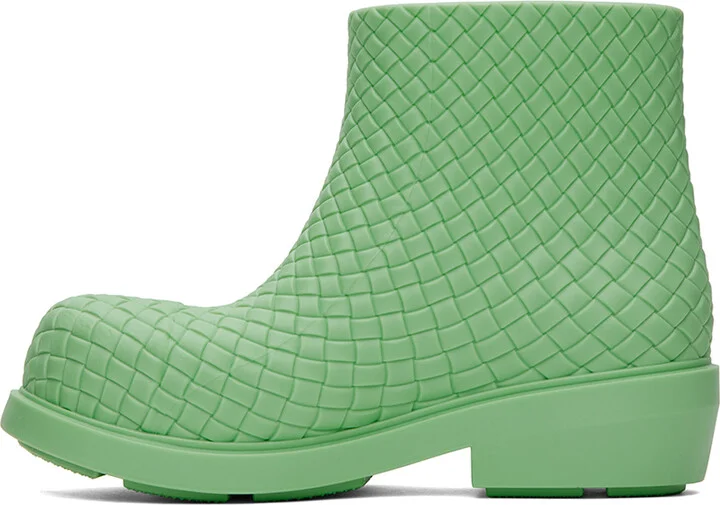 Bottega Veneta Green Fireman Boots - Image 3