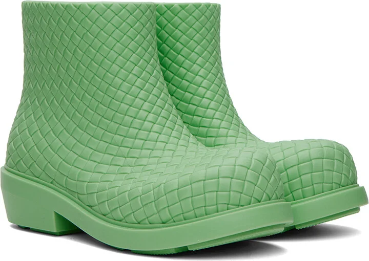 Bottega Veneta Green Fireman Boots - Image 4