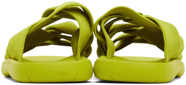 Bottega Veneta Green Intrecciato Slides - Image 2