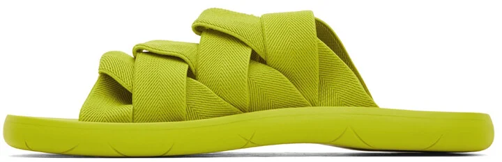 Bottega Veneta Green Intrecciato Slides - Image 3