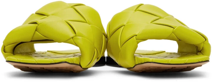 Bottega Veneta Green Intreccio Lido Flat Sandals - Image 2