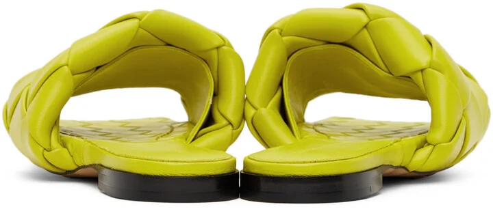 Bottega Veneta Green Intreccio Lido Flat Sandals - Image 4