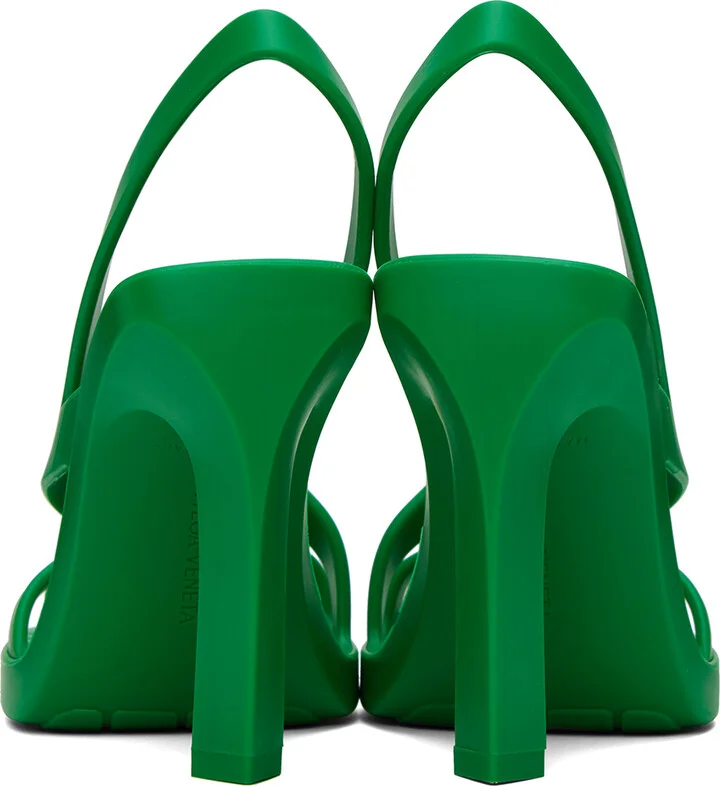 Bottega Veneta Green Jimbo Heeled Sandals - Image 2