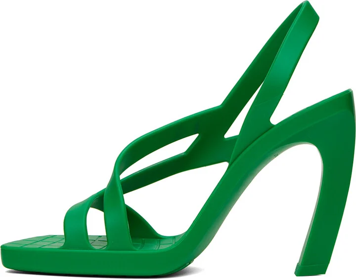 Bottega Veneta Green Jimbo Heeled Sandals - Image 3