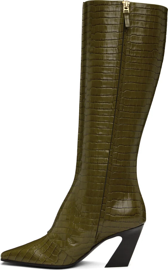 Bottega Veneta Green Lewis Tall Boots - Image 3