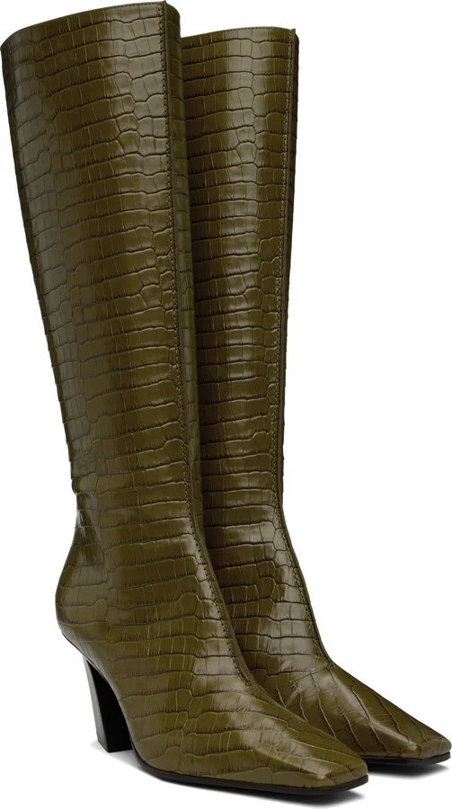 Bottega Veneta Green Lewis Tall Boots - Image 4
