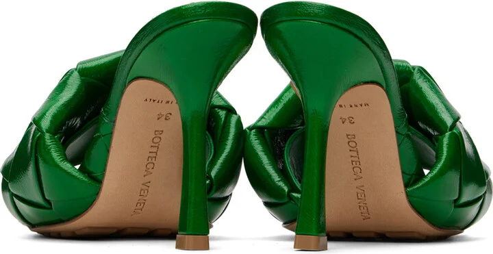 Bottega Veneta Green Lido Mules - Image 2