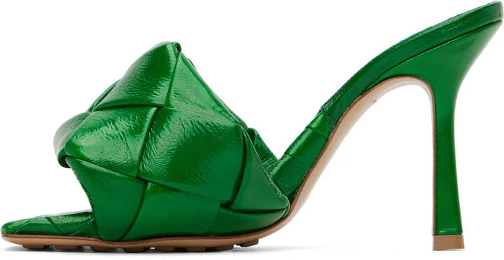 Bottega Veneta Green Lido Mules - Image 3