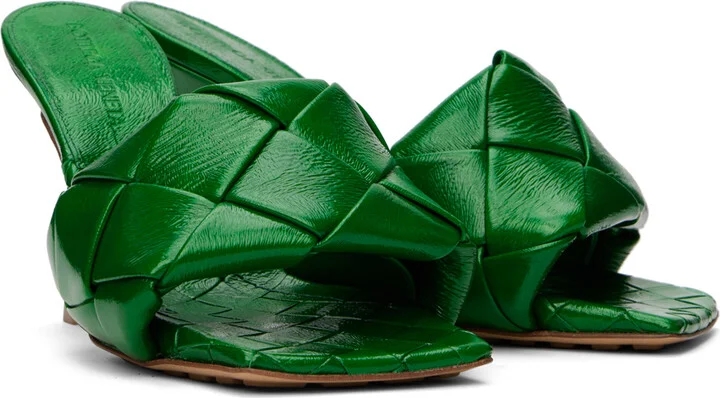 Bottega Veneta Green Lido Mules - Image 4