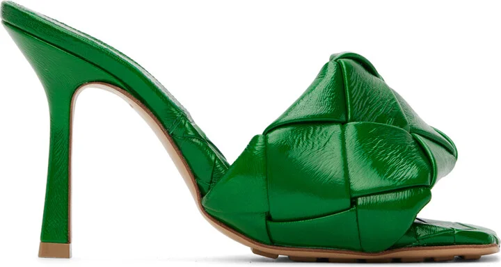 Bottega Veneta Green Lido Mules