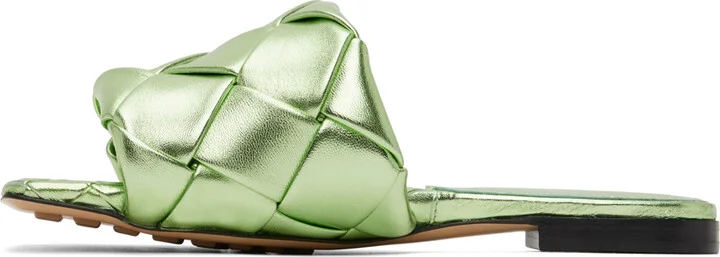 Bottega Veneta Green Lido Sandals - Image 3