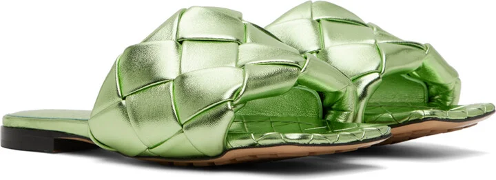 Bottega Veneta Green Lido Sandals - Image 4