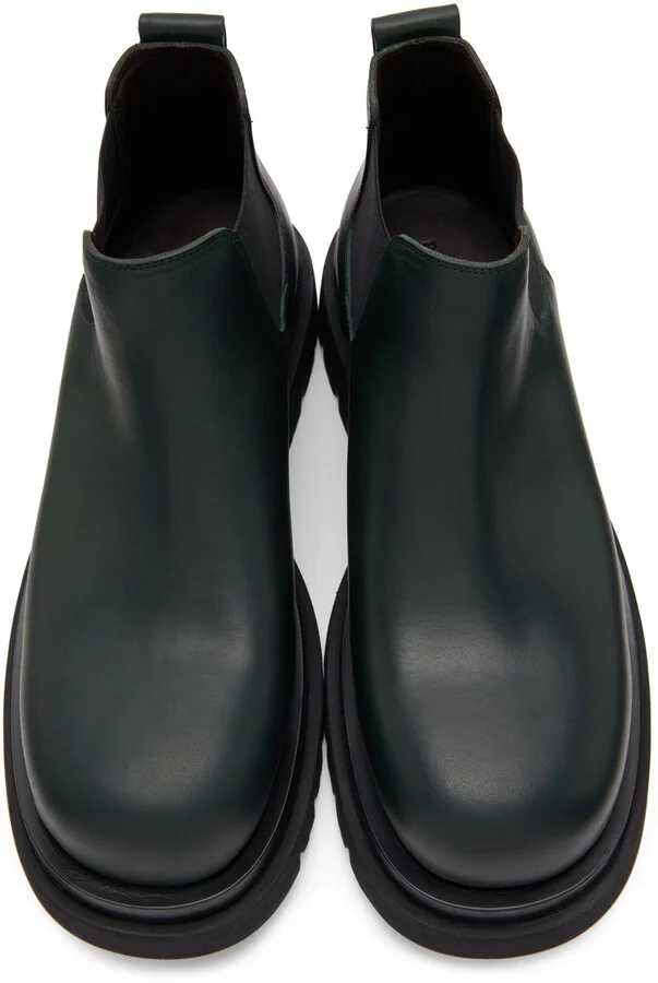 Bottega Veneta Green Low 'The Lug' Chelsea Boots - Image 5