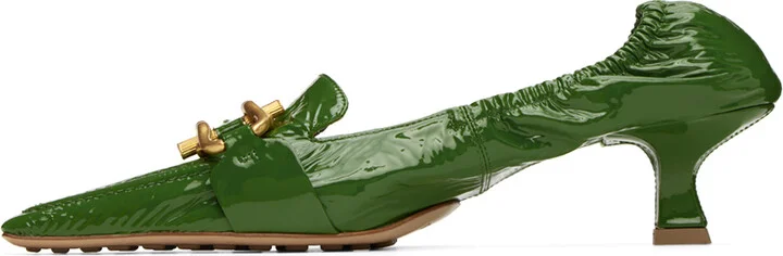Bottega Veneta Green Madame Pumps - Image 3